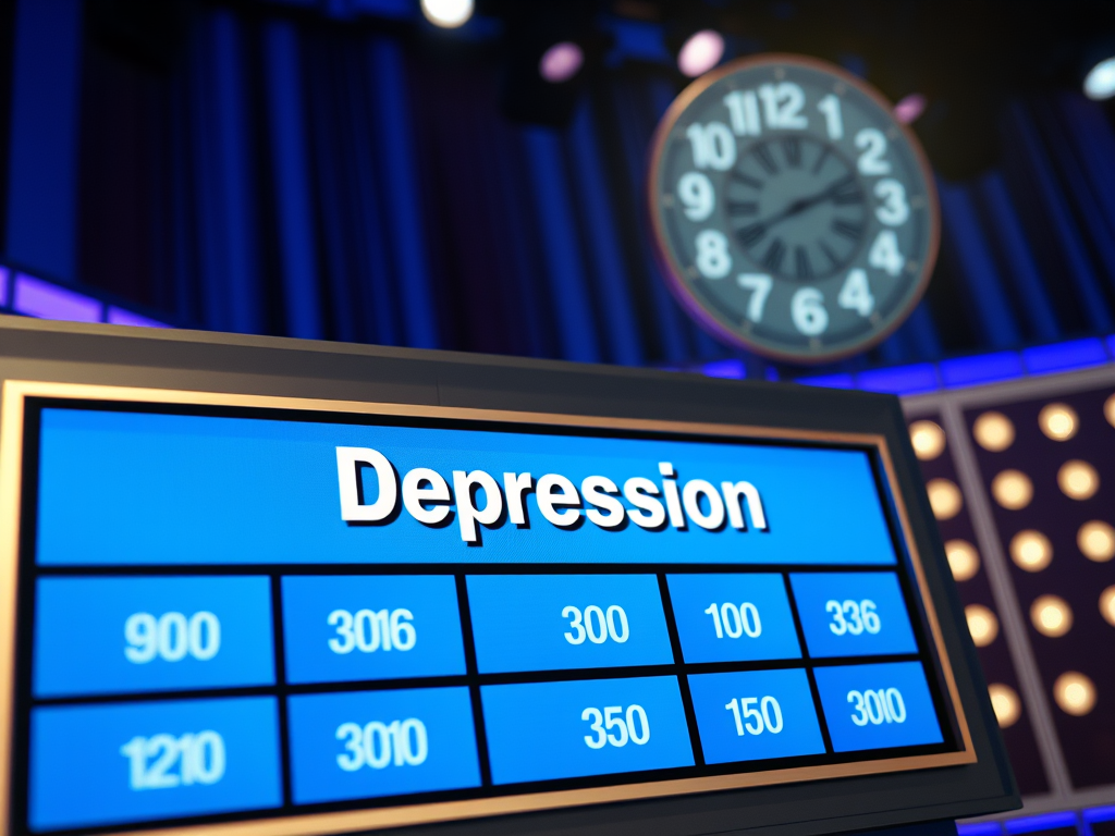 Understanding Depression: You Are Not Alone 1 jeaopardy game show board with the topic depression 1